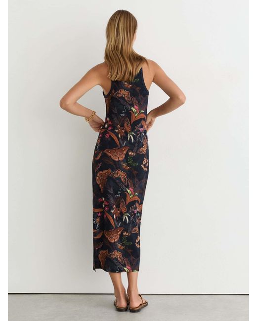 Reiss Black X Nybg Printed Jersey Midi Dress