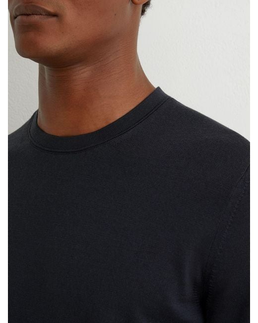 Reiss Blue Wessex - Vulcan Grey Merino Wool Crew-neck Jumper, S for men