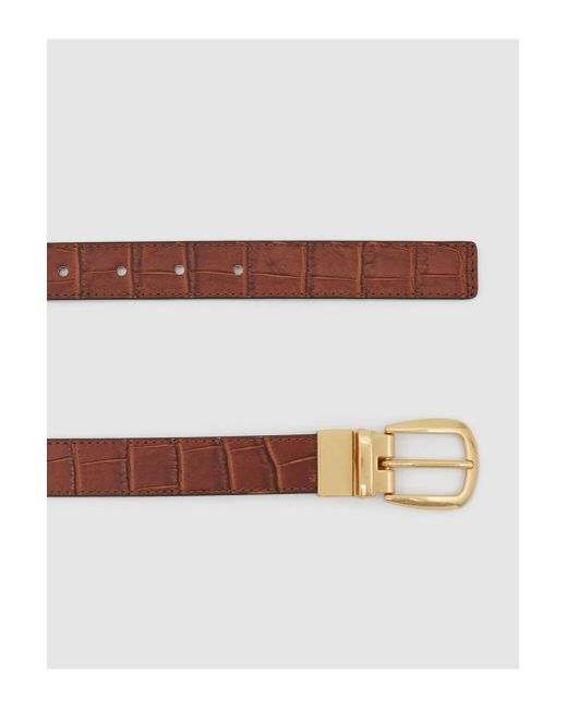 Reiss Brown Madison - White/tan Reversible Leather Belt