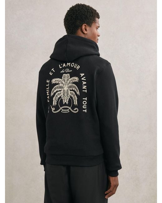 Les Deux Black Cotton Artwork-print Hoodie for men
