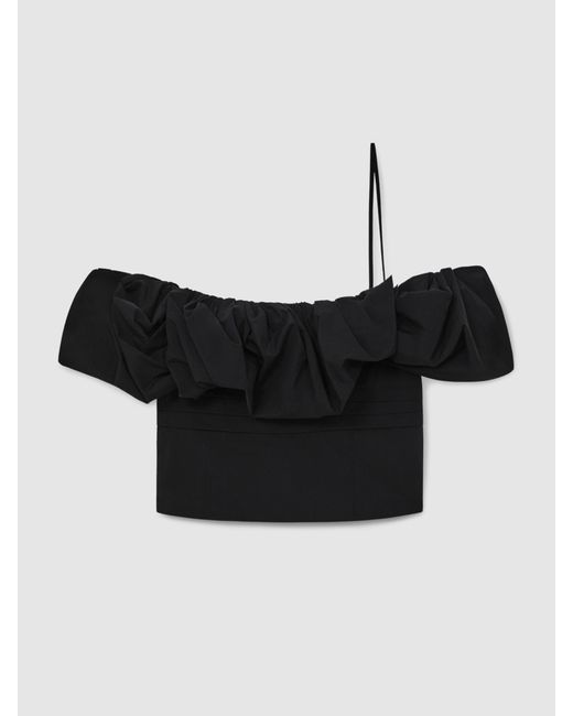 Reiss Black Sculptural Strapless Top