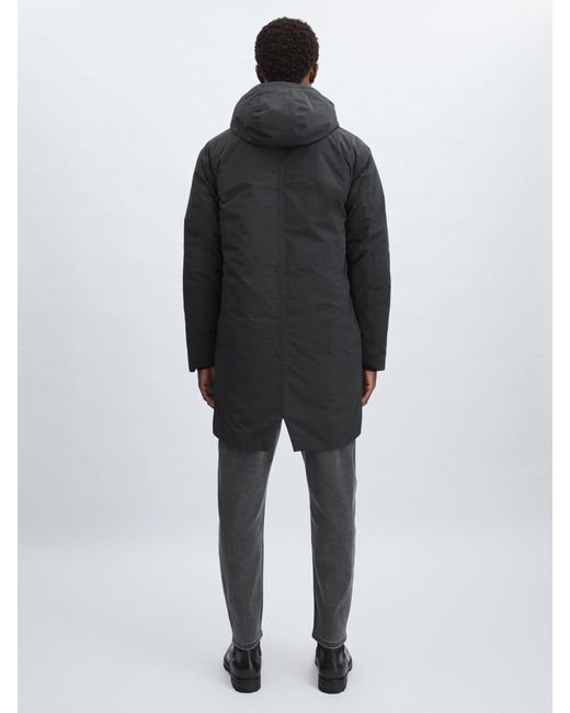 Scandinavian Edition Black Hooded Padded Parka for men