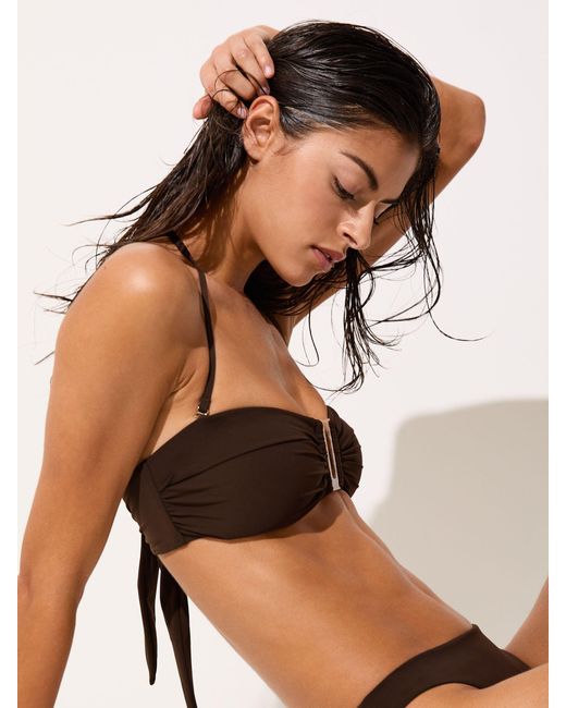 Reiss Natural Removable-Strap Bandeau Bikini Top