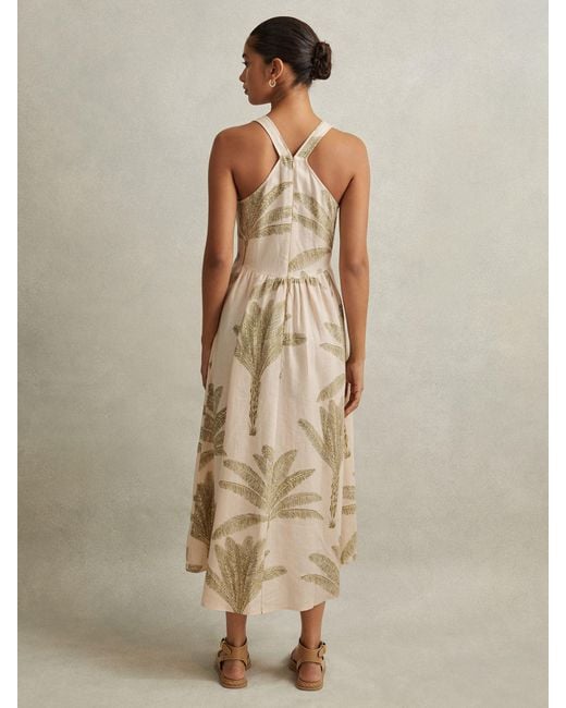 reiss anna linen dress Reiss Nybg Reiss Anna Fit & Flare Linen Halter Dress In Neutral - 50% Off