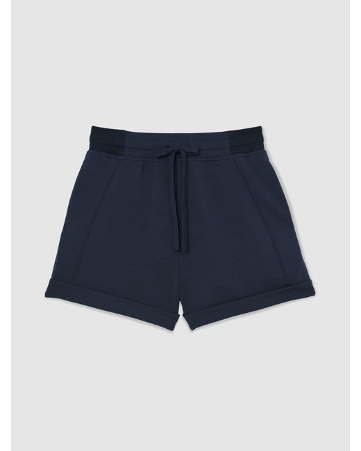 Reiss Blue Premium Interlock Drawstring Shorts