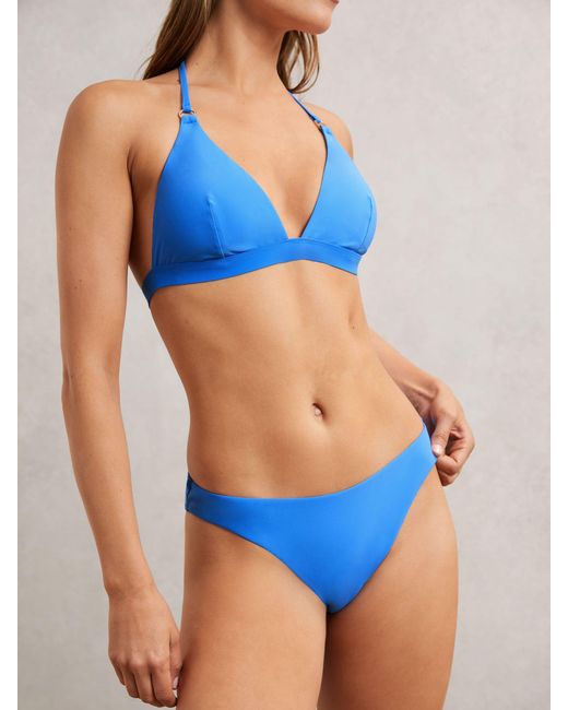 Reiss Blue High Cut Bikini Bottoms