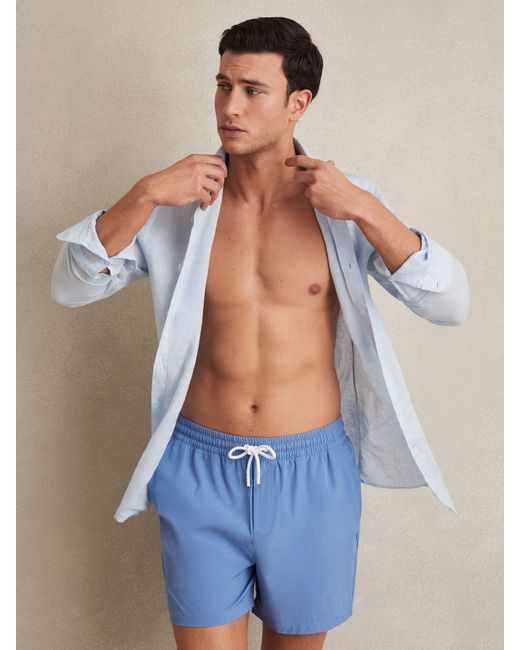 Reiss Blue Drawstring Swim Shorts for men