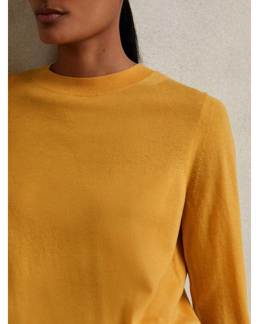 Reiss Blue Merino Wool Crew-Neck Jumper