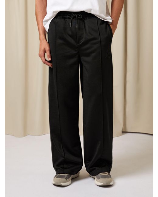 Reiss Foster - Black Monogram Cotton Wide-leg Joggers, Xxl for men