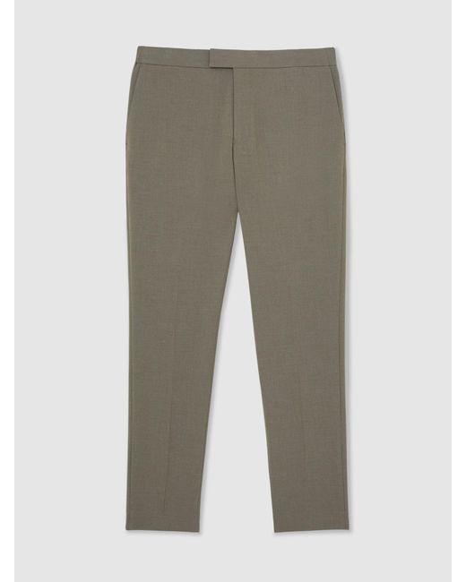 Reiss Multicolor Found - Dark Sage Green Slim Fit Stretch Drawstring Trousers, 28 for men
