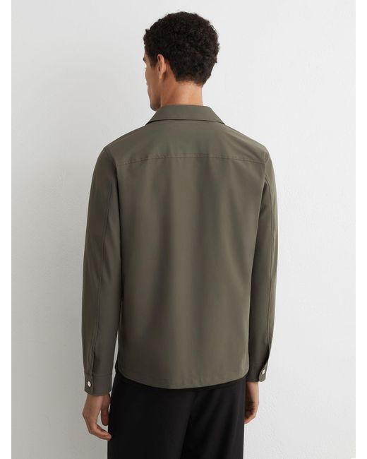 Reiss Gray Technical Zip-Through Overshirt for men