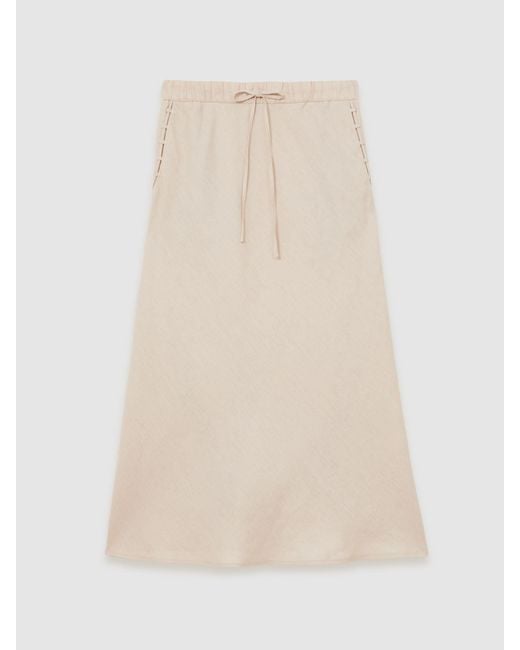 Reiss Natural Slip Midi Skirt