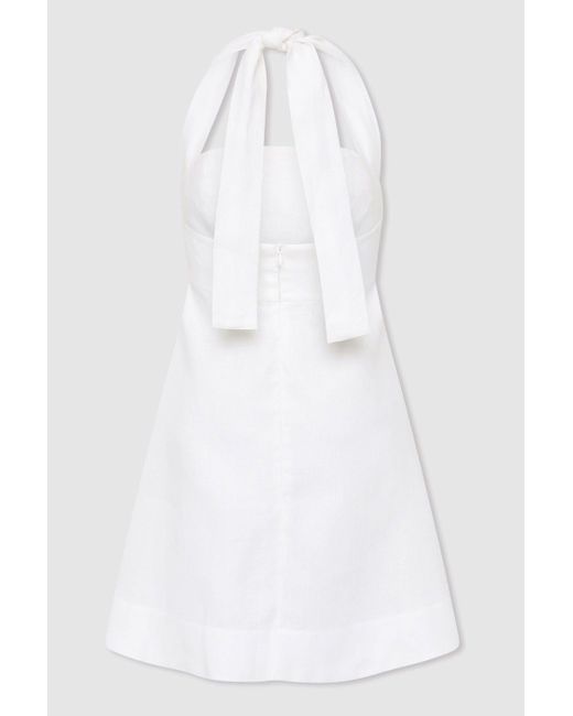 Bondi Born White Linen Mini Dress