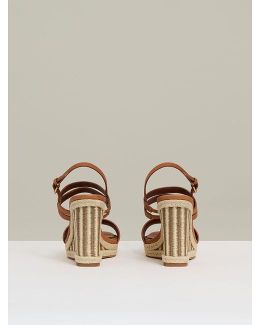 Reiss Natural Raffia Wedge Heeled Sandals