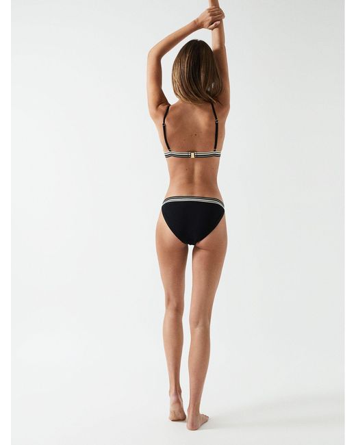 Reiss Natural Raven Triangle Colourblock Bikini Top, - Resort & Holiday Wear