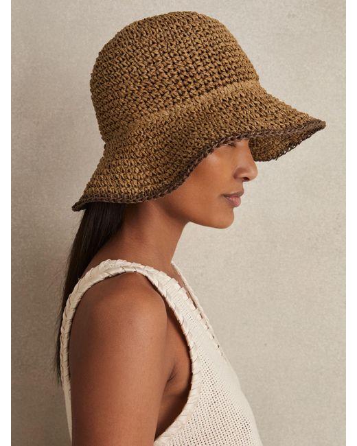 Reiss Brown Straw Sun Hat, S & M
