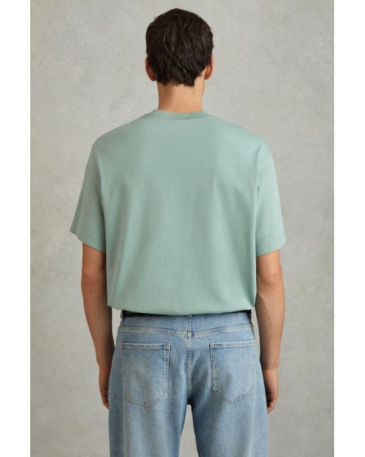 Reiss Tate - Canton Green Oversized Garment Dye T-shirt for men