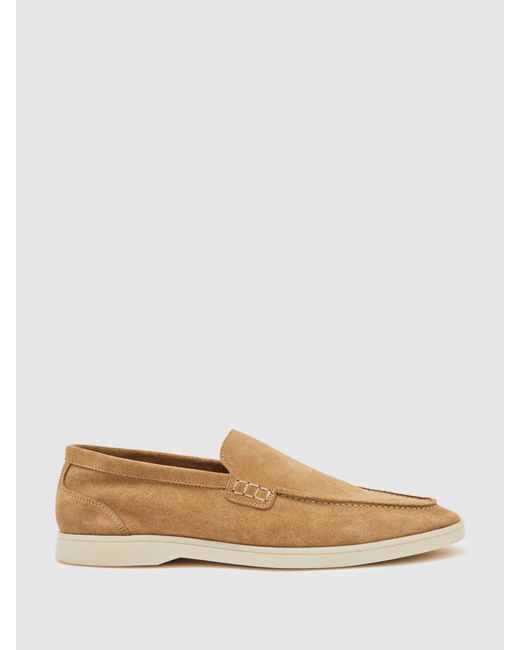 Reiss White Suede Slip-On Loafers for men