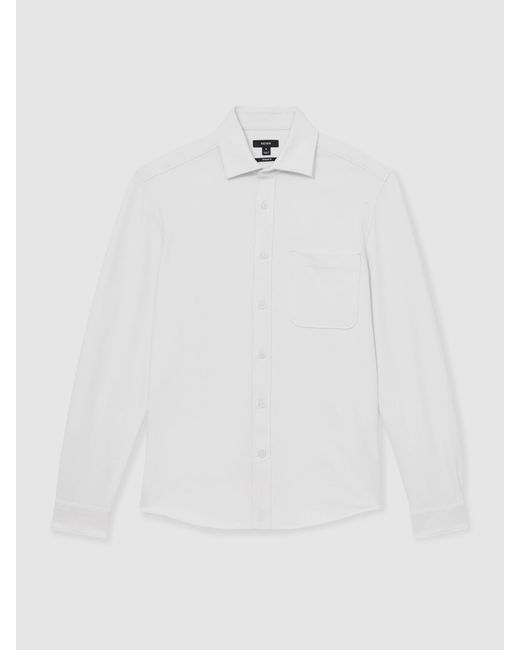 Reiss Natural Kappo Cotton-Twill Cutaway-Collar Overshirt for men