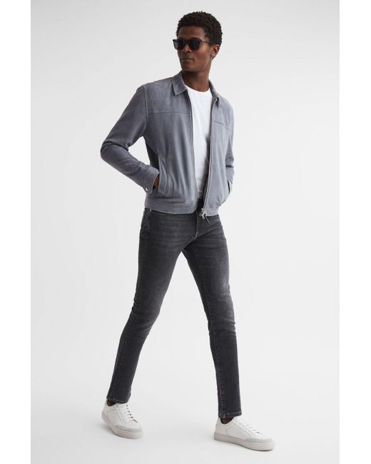 Reiss Blue Woodland - Grey Slim Fit Dark Wash Jeans, 28 for men