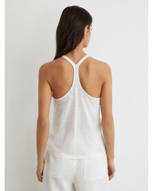 Reiss White Linen Racer-Back Vest