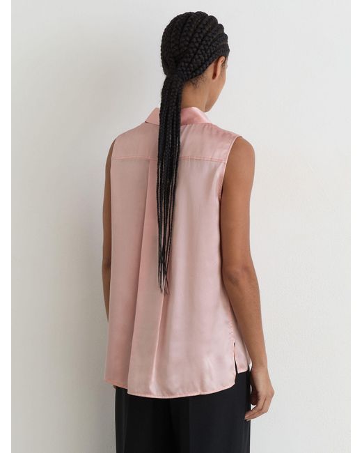 Reiss Pink Silk Sleeveless Shirt