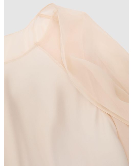 ATELIER Natural Satin Cape Maxi Dress