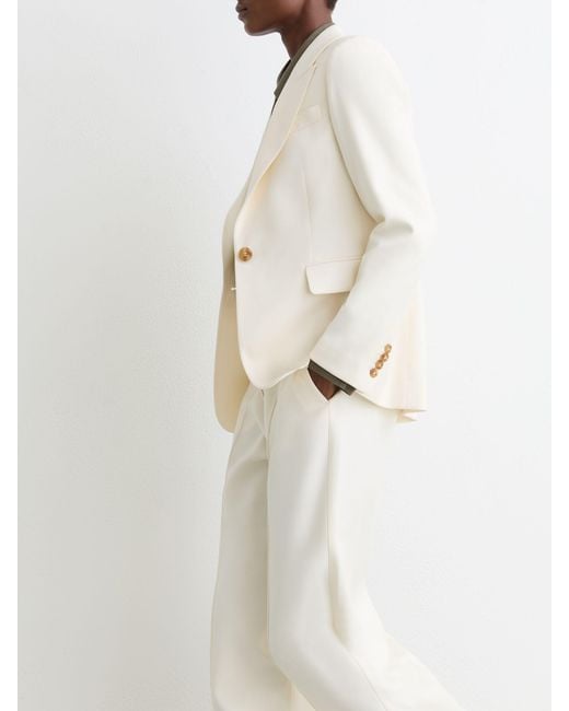 Reiss White Single-Breasted Tailored Blazer