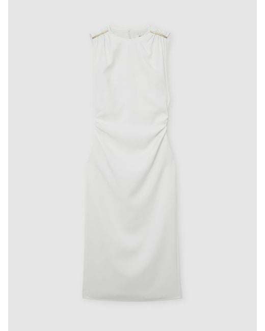 white summer midi dress with sleeves White Short Sleeve Midi Dress - All Dresses