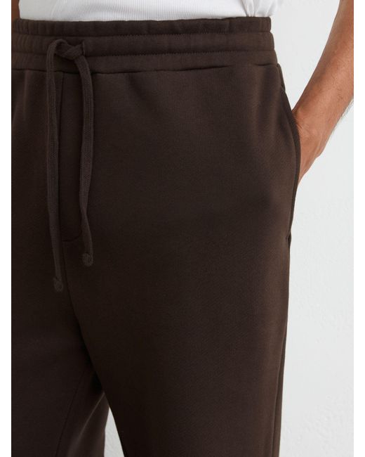 Reiss Black Cotton Heavyweight Straight-Leg Joggers for men