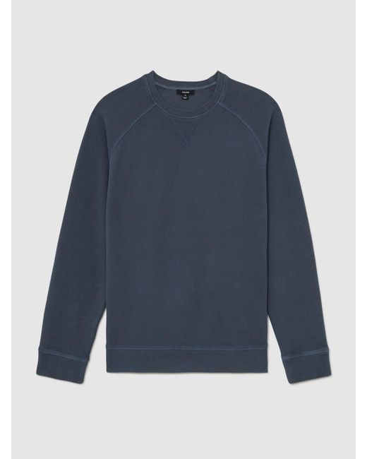 Reiss Drift - Airforce Blue Cotton-piqué Garment-dyed Sweatshirt, M for men