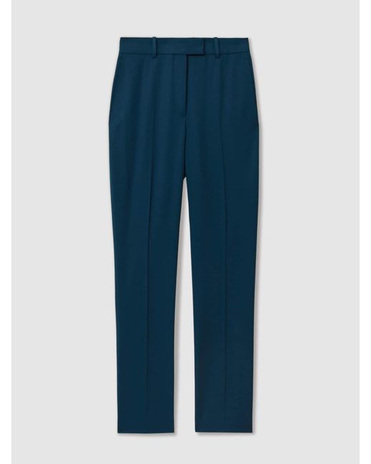 Reiss Blue Jade - Teal Petite Slim Fit Wool Blend Suit Trousers, Us 8