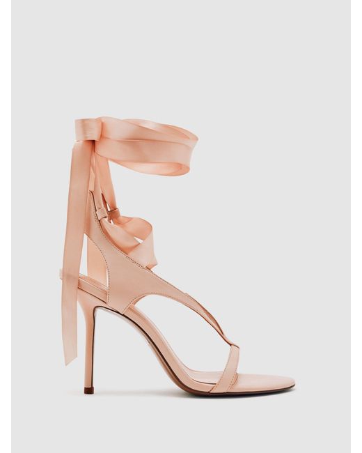 Reiss Pink Royal Ballet Ribbon Sandals