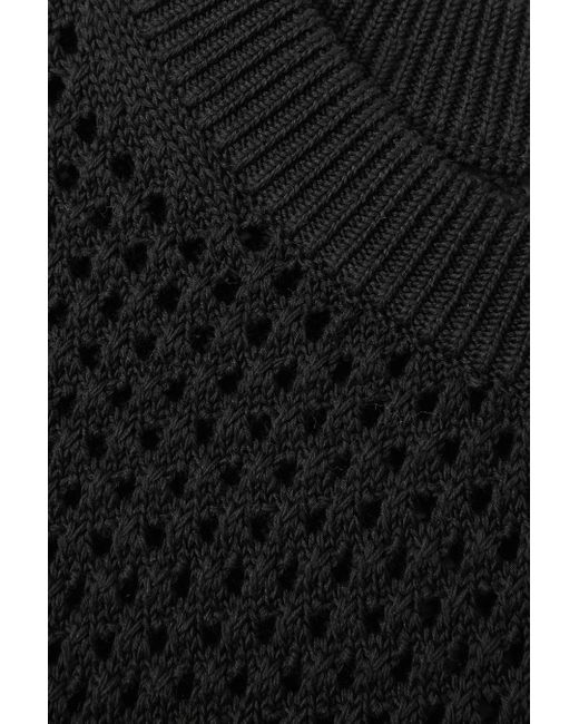 Reiss Dandy - Black Cotton Blend Crochet Vest, L for men