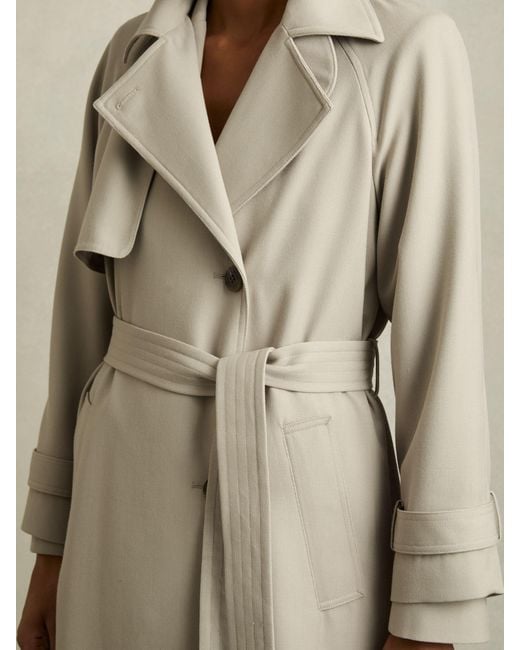 Reiss Natural Wool-Blend Double-Breasted Trench Coat