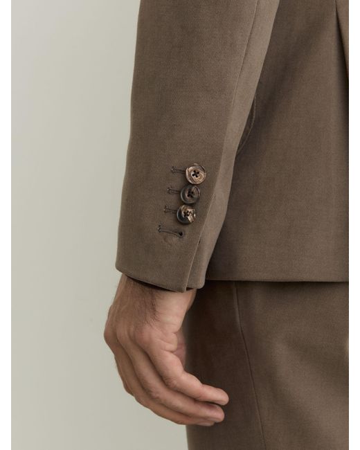 Reiss Brown Brushed Twill Single-Breasted Blazer Tailored-Fit for men