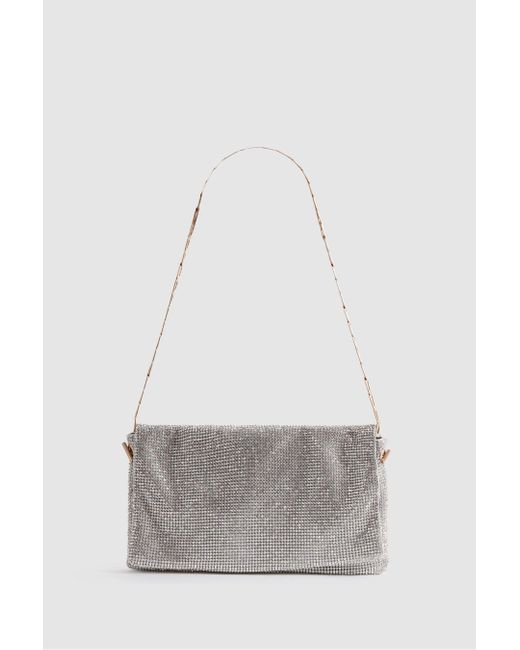 Reiss Gray Soho - Silver Embellished Chainmail Shoulder Bag, One