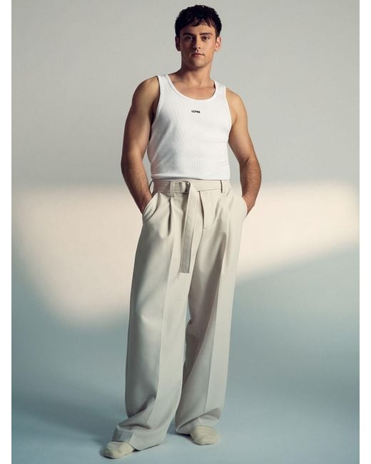 Reiss Green Horizon - White | Tom Daley Cotton Lover Vest With Stretch, M for men