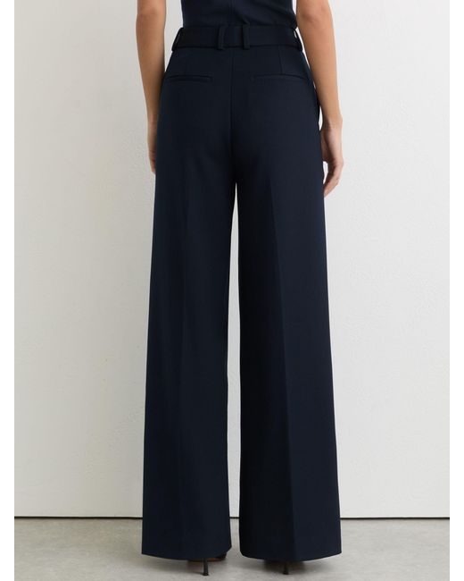 Reiss Blue Gabi - Navy Wide-leg Suit Trousers, Us 2 R