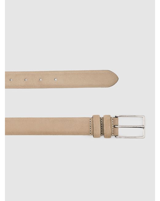 Reiss Gray Dante - Stone Dante Suede Belt, 32 for men