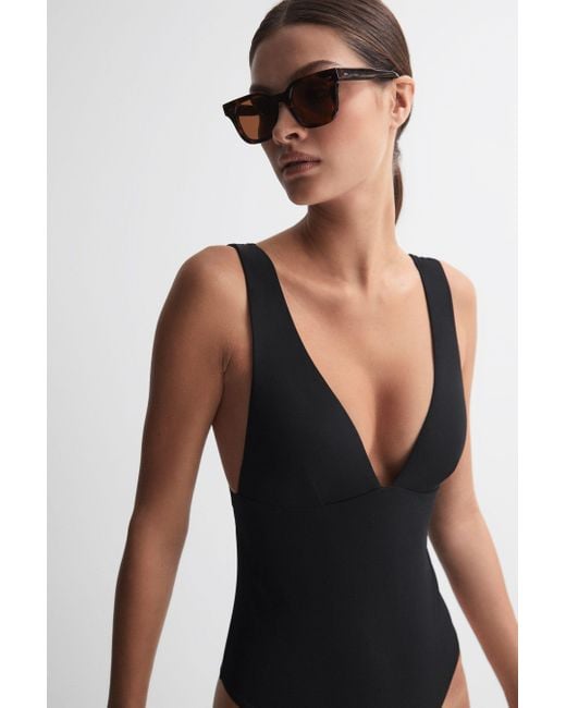 Reiss Luna - Black Italian Fabric Swimsuit