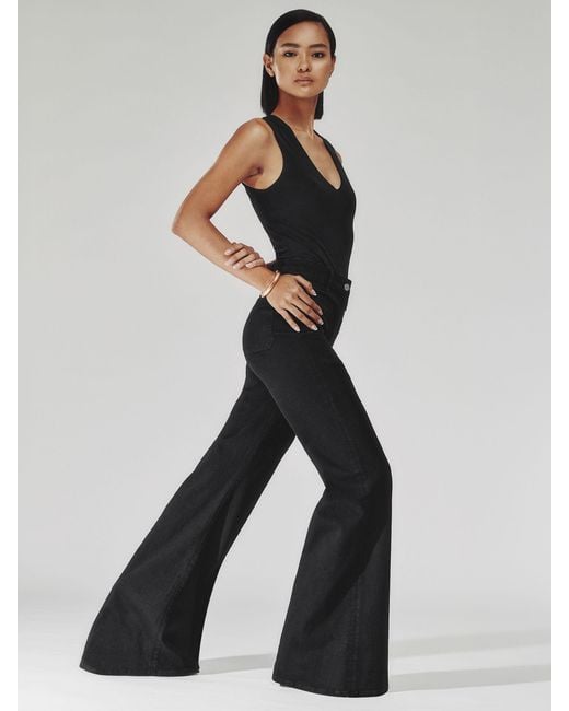 Reiss Black Petite Patch-Pocket Flared Jeans