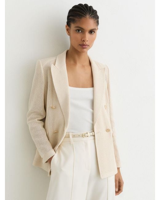 Reiss Natural Leather Mini-Buckle Belt