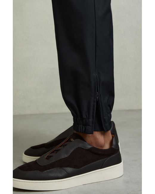 Reiss Blue Technical Cargo Drawstring Trousers for men