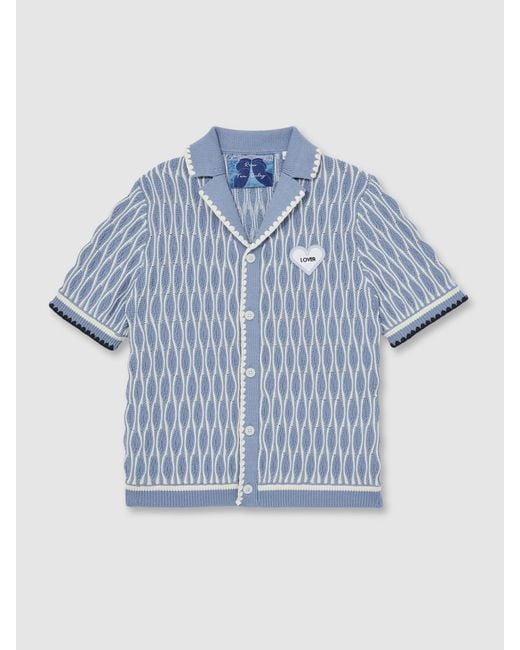 Reiss Blue Soft & Tom Daley-Knit Shirt for men