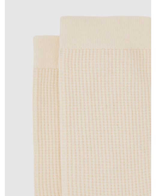 Reiss White Cotton-Blend Textured Socks