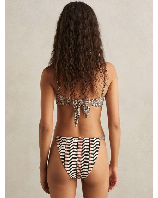 Reiss Brown Chevron Stripe Bikini Bottoms
