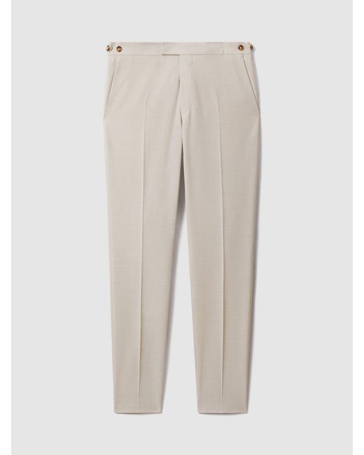 Reiss Natural Slim-Fit Textured Suit Trousers With Wool for men