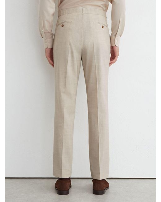 Reiss Natural Wool Pin-Check Classic-Fit Suit Trousers for men