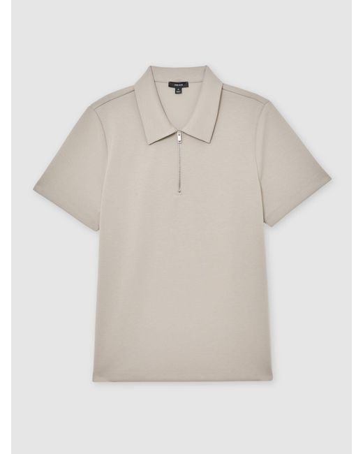 Reiss Natural Lord Premium Interlock Half-Zip Polo Shirt for men